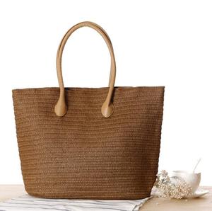 Panier français en paille, panier <span class=keywords><strong>de</strong></span> marché, sac <span class=keywords><strong>de</strong></span> <span class=keywords><strong>plage</strong></span>, panier marocain fait à la main, panier français naturel avec poignée en cuir, sac en raphia et en paille - Product Image 3