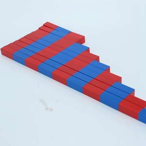 Versione Professionale di Bastoncini Numerici in Legno Montessori Rosso e Blu da 100CM per l'Insegnamento Scolastico - Product Image 1