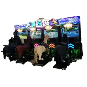 Penjualan Terbaik koin hiburan olahraga dalam ruangan dioperasikan Arcade Go Jockey 4P mesin permainan olahraga untuk dijual