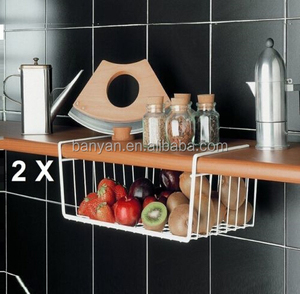 Accessoires de cuisine, <span class=keywords><strong>panier</strong></span> de <span class=keywords><strong>rangement</strong></span> en métal <span class=keywords><strong>sous</strong></span> l'étagère, <span class=keywords><strong>panier</strong></span> à fruits - Product Image 3