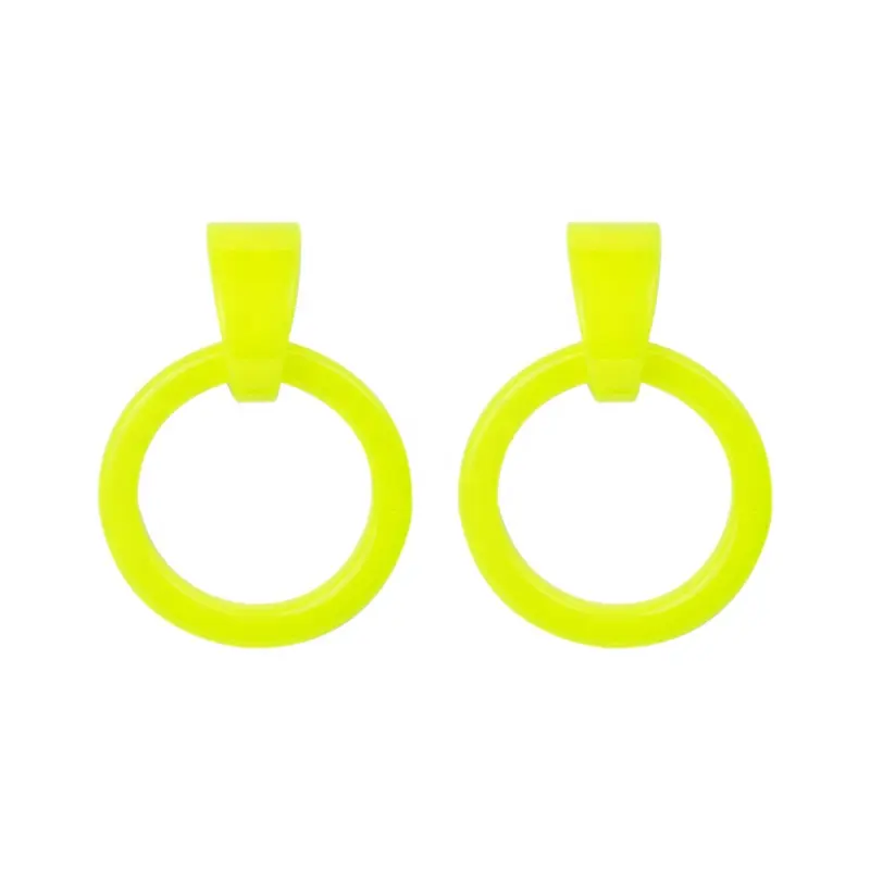2019 Simple New Style Neon Colour Resin Jewelry Round Shape Acrylic Resin Earring