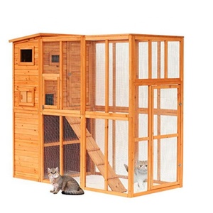 กรงแมวกรงกลางแจ้งไม้ขนาดใหญ่77 "X 38" x 69 "บ้านแมวลาดใหญ่ - Product Image 2