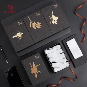 中国定制哑光黑色印刷纸箱，3 个/4 个小盒子包装，用于咖啡/茶饮料包装盒