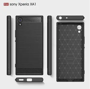 Simple de fibra de carbono de la caja del teléfono de la piel para Sony Xperia XA1 Ultra caso para Sony Xperia XA1 Plus cubierta del caso del teléfono celular
