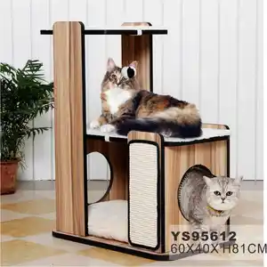 Wood cat tree furniture for large cats large luxury indoor petstar eco-friendly stocked support oem