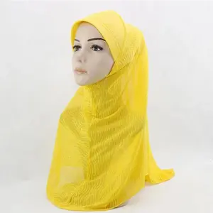 Explosieve Islamitische Hoofddoek Jacquard Netto Moslim klaar hijab Eenvoudige en Handig Slipper klaar hiab