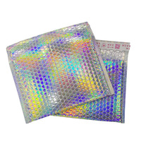 Enveloppes d'expédition en bulles métalliques holographiques, emballages pour chemises pour hommes, enveloppes d'expédition en gros, sacs d'expédition