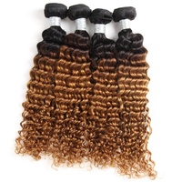 Brazilian Virgin Deep Curly Ombre Hair Extensions