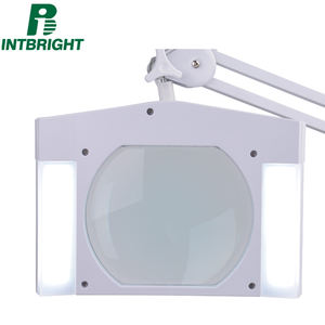 9002LED 7.5 "x 6.2" blanco <span class=keywords><strong>3</strong></span> dioptrías intbright rectangular LED lupa con abrazadera facial spa Home craft lámpara lupa - Product Image 3