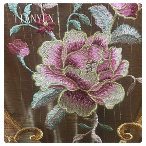 Rideaux de fenêtre pare-soleil qualité supérieure rideau occultant brodé de belles fleurs turques européennes - Product Image 5