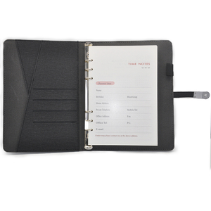 Custom in pelle Organizer Notebook diario in pelle A5 senza fili di ricarica Notebook con Power Bank - Product Image 4