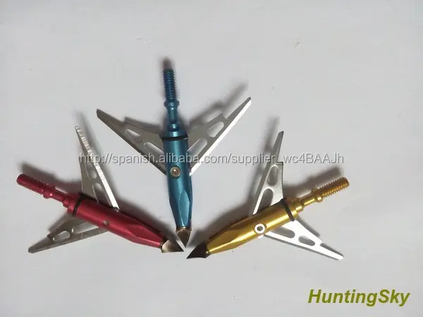 2 cuchillas Broadheads 100 grain caza punta de flecha consejos para tiro con arco arco compuesto de caza