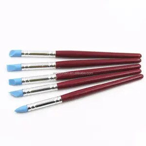 5pcs Silicone Carving Pen Pottery Clay Sculpting Shaping Modeling Wipe Out Tools Paint Brush Nail Art Silicone Brush