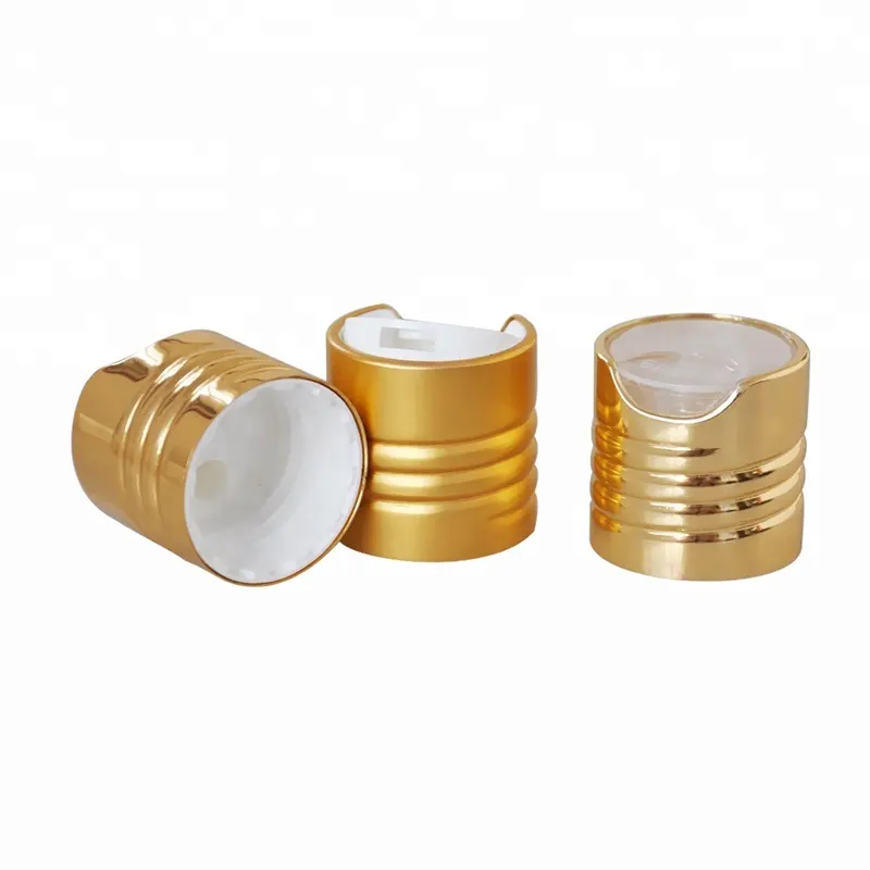 Aluminium golden disc top cap 24/410 zilveren shampoo cap