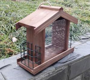 Mangeoire à graines d'oiseaux en bois suspendue avec fenêtre en acrylique, offre spéciale - Product Image 2