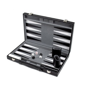 Manufacturer Supply Handmade PU Leather <strong>Backgammon</strong> Board Game <strong>Set</strong> With Chips - Product Image 2