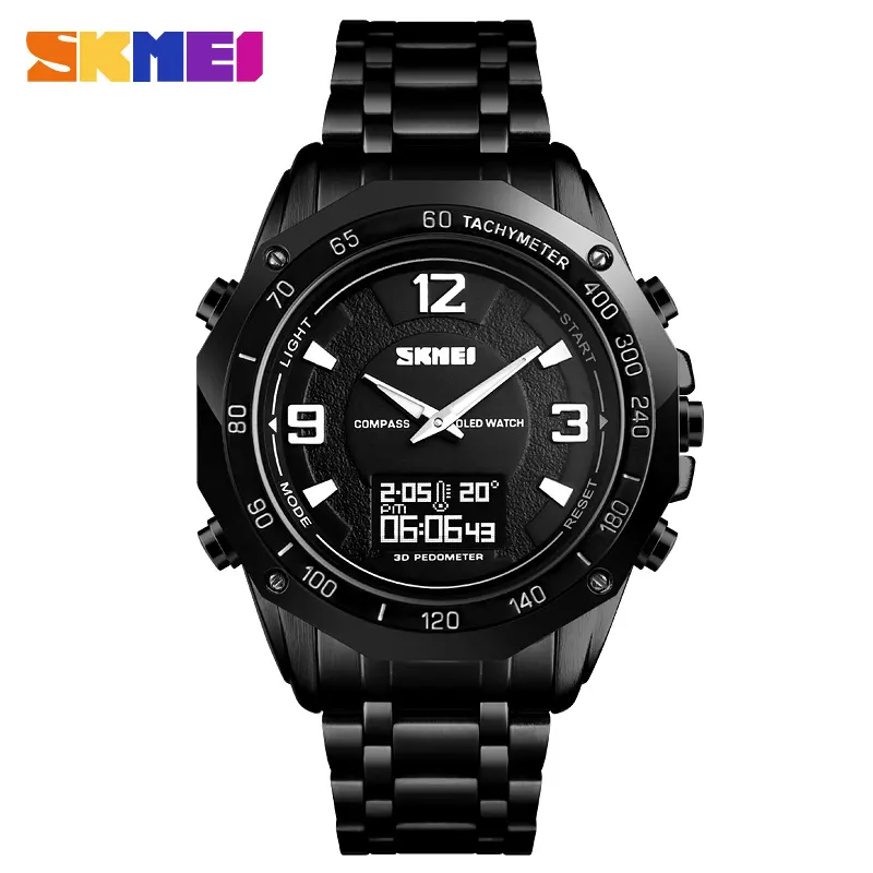 SKMEI 1464 Heren Digitale Horloge Luxe Kompas Elektronische Horloge Fashion Stappenteller Sport Horloge Man Horloges