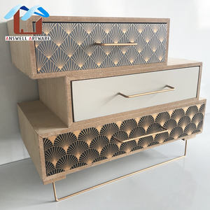 Design Home Decoration Wood 3 Drawer Cabinet With Metal Legs <strong>Wooden</strong> <strong>Storage</strong> <strong>Box</strong> - Product Image 3