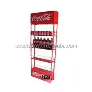 Double Sided Metal Soda bottle display rack for coca cola