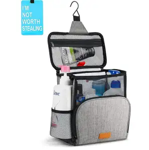 BSCI factory OEM quick dry custom logo shower caddy tote waterproof hanging travel toiletry bag