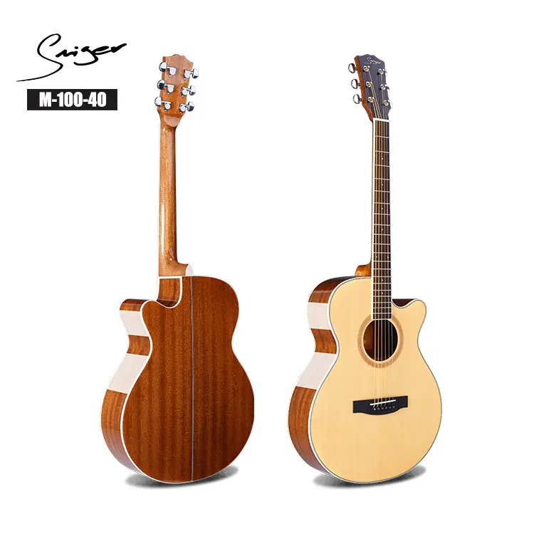 Guitarra acústica de 40 pulgadas, guitarra de marca personalizada, Corea