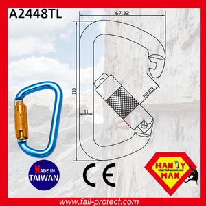 Mosquetón de Aluminio con Cierre Giratorio para Escalada Deportiva, Resistente y de Alta Calidad, con Certificado CE - Product Image 3