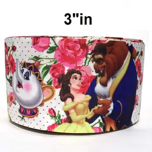 Ok Custom nuovo arrivo bellezza e Bment stampato Grosgrain Princess nastro da 3 pollici per la decorazione fiocchi nastri 100% poliestere