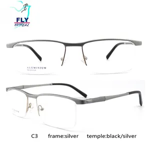 New aluminum 2020 fashionable men's half-frame optical glasses
