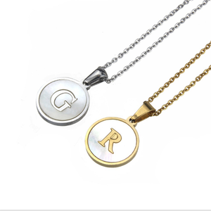 Collier en acier inoxydable, 26 lettres, pendentif coquillage, pour femmes, <span class=keywords><strong>bijoux</strong></span> tendance, nouvelle collection - Product Image 4