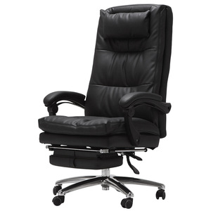 Genuine Leather High Back <strong>Reclinning</strong> Office <strong>Desk</strong> <strong>Chair</strong> Ergonomic <strong>Recliner</strong> Computer <strong>Chair</strong> With Footrest - Product Image 1