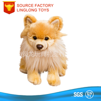 Peluche personnalisée en fausse fourrure pour chien Peluche blanche Poupée poméranienne couchée Chien Boo Husky Peluche
