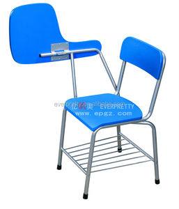 Chaise d'étude moderne pour étudiants avec tablette d'écriture en bois et panier, mobilier durable, stable et robuste pour salle de formation scolaire - Product Image 1