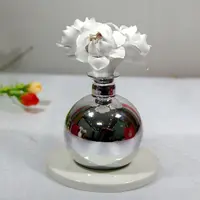 Argento mini bottiglia di olio essenziale bianco gesso fatti a mano fiore diffusore a lamella