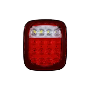 16 LED wrangler tail stop turn signal backup reverse brake clearance marker lights lamps red/white for truck trailer Jeep