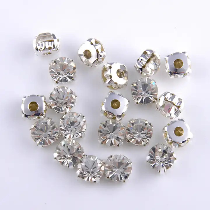 100pcs/lot 11mm 13different Color Gold Claw Sew on Rhinestones