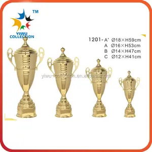 Excellent vintage award silver plating zinc alloy trophy cup with wooden