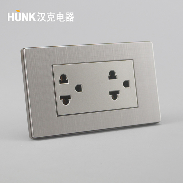 Metal High-end Panel Double Universal Socket Electrical Panel Key Switches Sockets