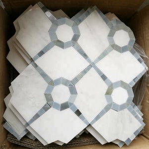 Mosaïque <span class=keywords><strong>de</strong></span> marbre <span class=keywords><strong>bleu</strong></span>, carreaux <span class=keywords><strong>et</strong></span> marbre <span class=keywords><strong>blanc</strong></span>, lune - Product Image 5