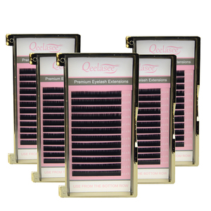 Qeelasee Camellia lông mi mở rộng Matte Đen khối lượng lông mi mở rộng dễ dàng để fan hâm mộ tùy chỉnh loge bán buôn Lash khay - Product Image 3