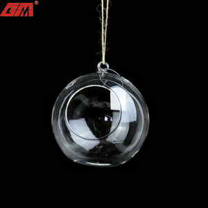 Hanging Mini clear Empty Hand Blown Glass Globe Open Glass Ball Globe for Home Decoration