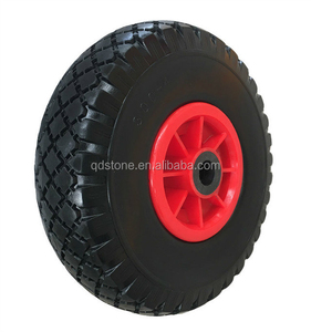 Roue en mousse PU de <span class=keywords><strong>10</strong></span> pouces 3.00-4 avec jante en plastique pour chariot - Product Image 5