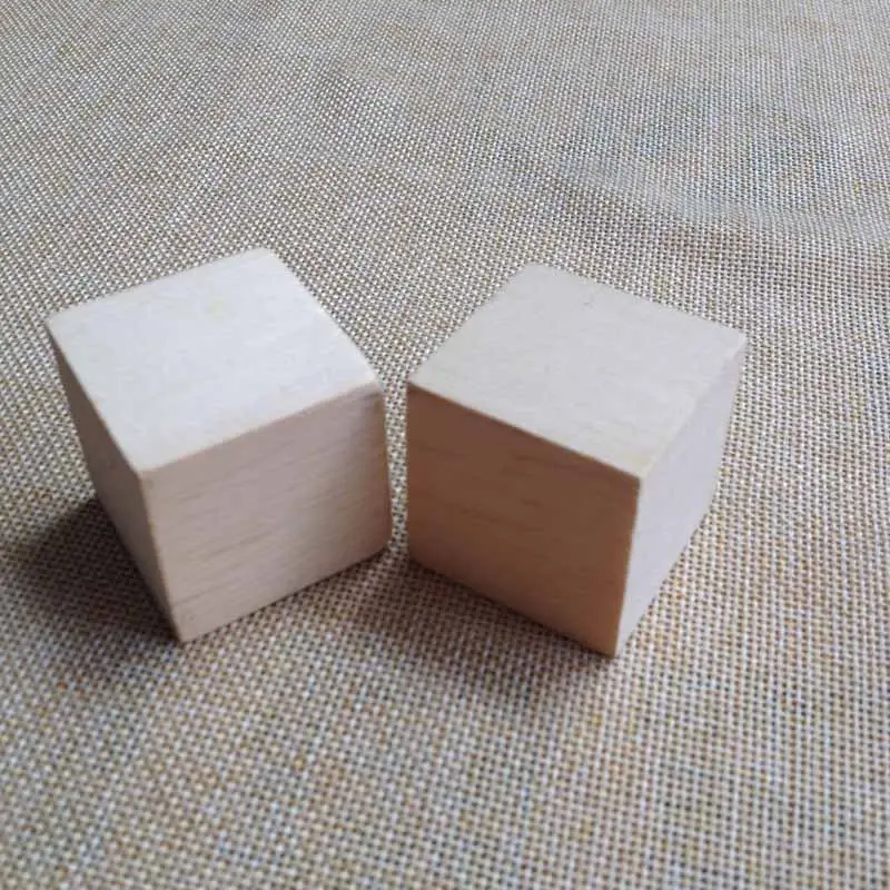 Blocs en bois inachevé pour enfants, cubes en bois de 2 pouces, blocs d'apprentissage en bois brut