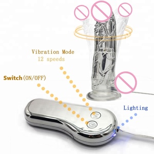 Gelée Réaliste Cristal Pénis Sex Machine pour les Femmes Masturbation Vibrateur Gode - Product Image 3