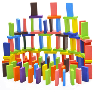 FQ vendita di marca 120 pz colorato in legno personalizzato <span class=keywords><strong>blocchi</strong></span> educativi giocattoli set capretto domino casi gioco giocattolo domino tavoli domino set - Product Image 4