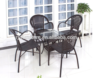 Plaza de <span class=keywords><strong>mesa</strong></span> de té/rota/tejido de mimbre/de punto por la artesanía/antiguo sillón/muebles de metal - Product Image 2