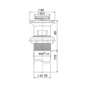 <span class=keywords><strong>Bonde</strong></span> de <span class=keywords><strong>lavabo</strong></span> Quick Clac à <span class=keywords><strong>clapet</strong></span> automatique - avec trop plein RAMON - Product Image 2