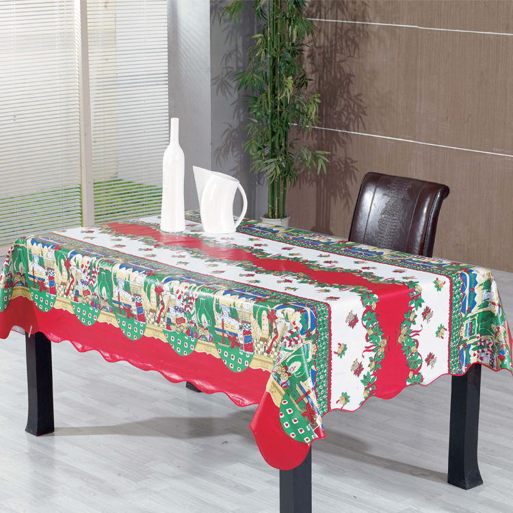 Nappe Noel Fête Decoration Imperméable Nappe De Fête Imprimé, DOTBUY Nappe En Polyester Impermeable L'épreuve De L'huile Antifouling (Élan De Noël,140x180cm
