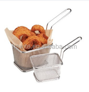 <span class=keywords><strong>Panier</strong></span> carré de service de puces, Mini <span class=keywords><strong>panier</strong></span> à frites en acier inoxydable SS304 - Product Image 2