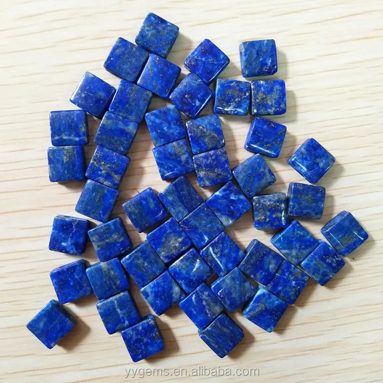 Manik-manik Batu Phoenix Lapis Lapis Lazuli Persegi Alami 8Mm, Permata Paling Populer untuk Pasar Desain Permata Terbuka Global