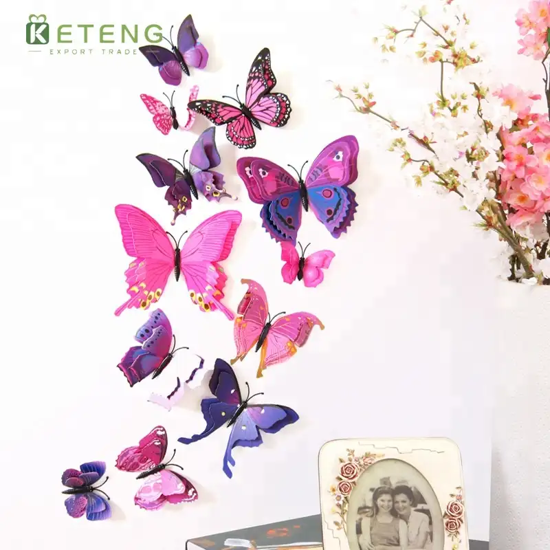 Stiker Dinding Kupu-kupu 3D PVC Cantik Di Kamar Anak